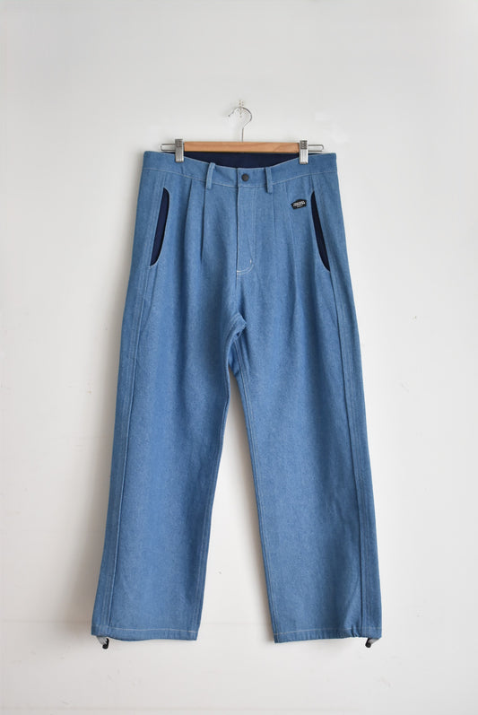 「QUOLT」denim mesh pants -ice blue-