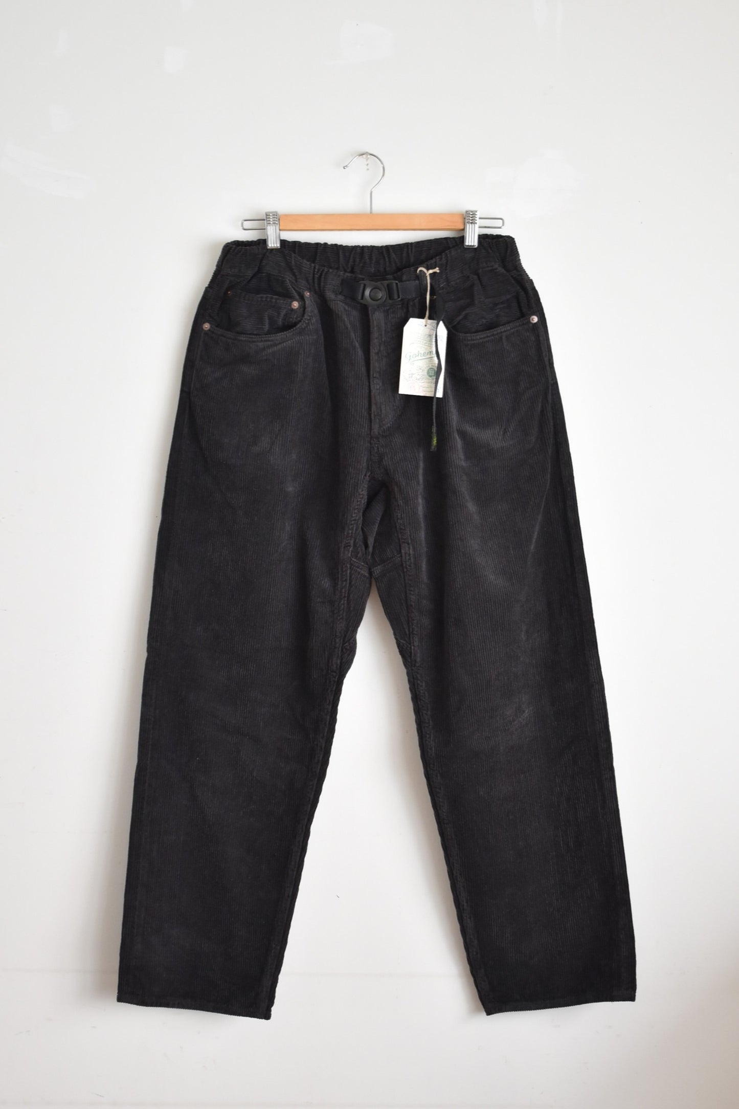 「GOHEMP」easy 5pk pants corduroy -black shade-