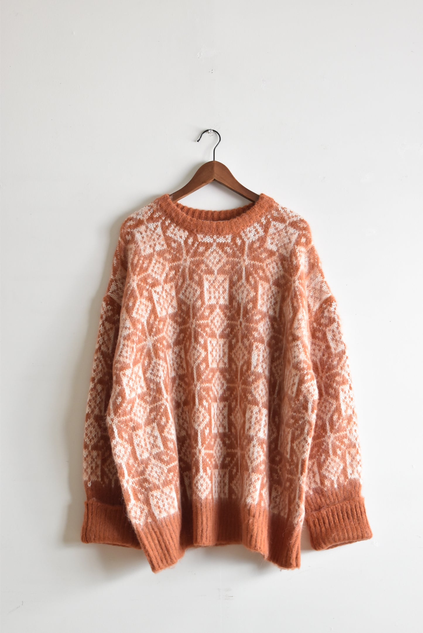 「F/CE.」nordic snow mohair knit sweater -brown-