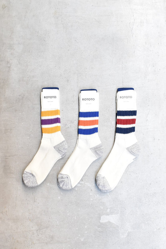 「ROTOTO」corse ribbed oldschool crew socks