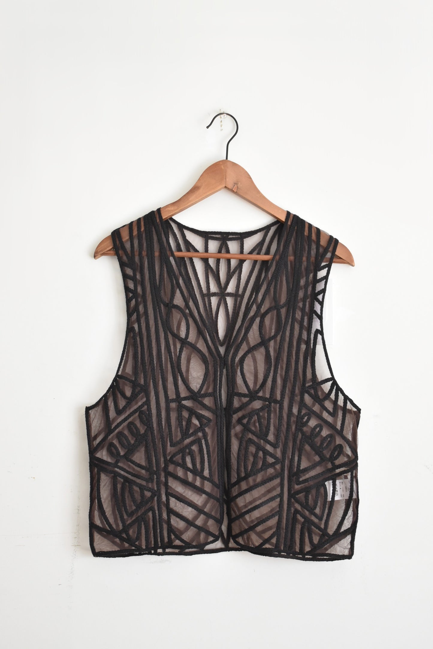 「hunch」net embroidery gillet -dark brown-