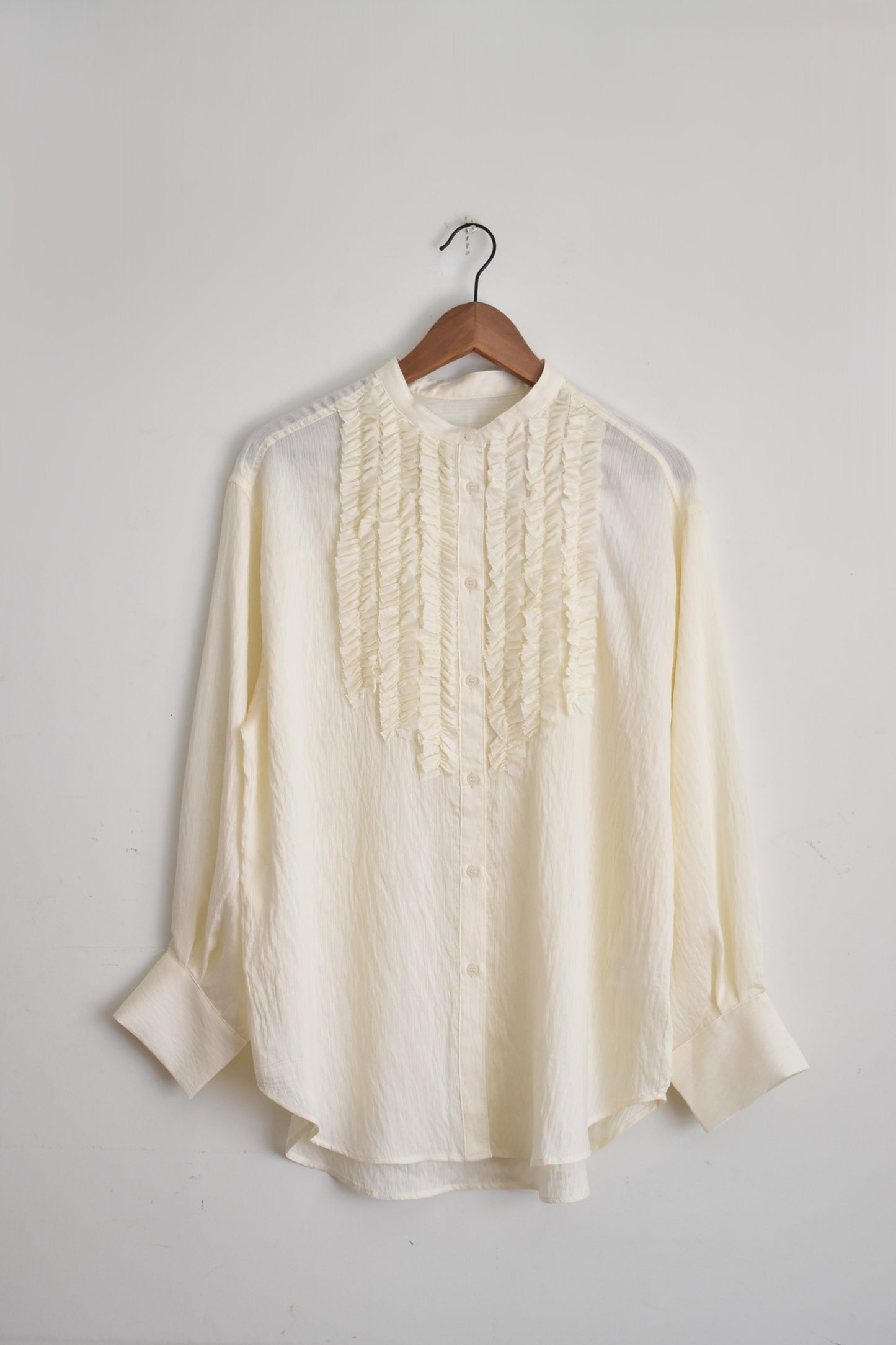 「hunch」frill  shirt -off white-