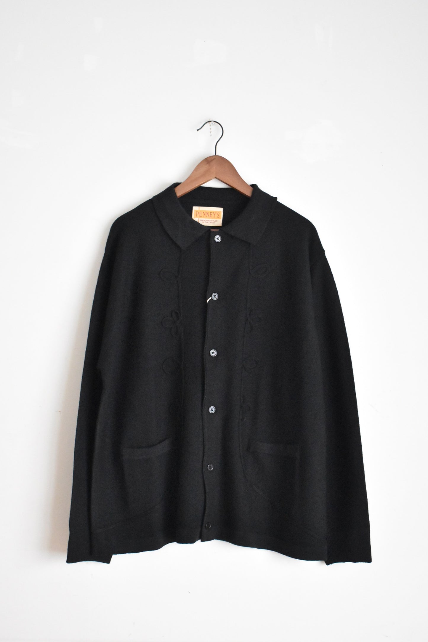 「PENNEY'S」rope embroidery polo cardigan