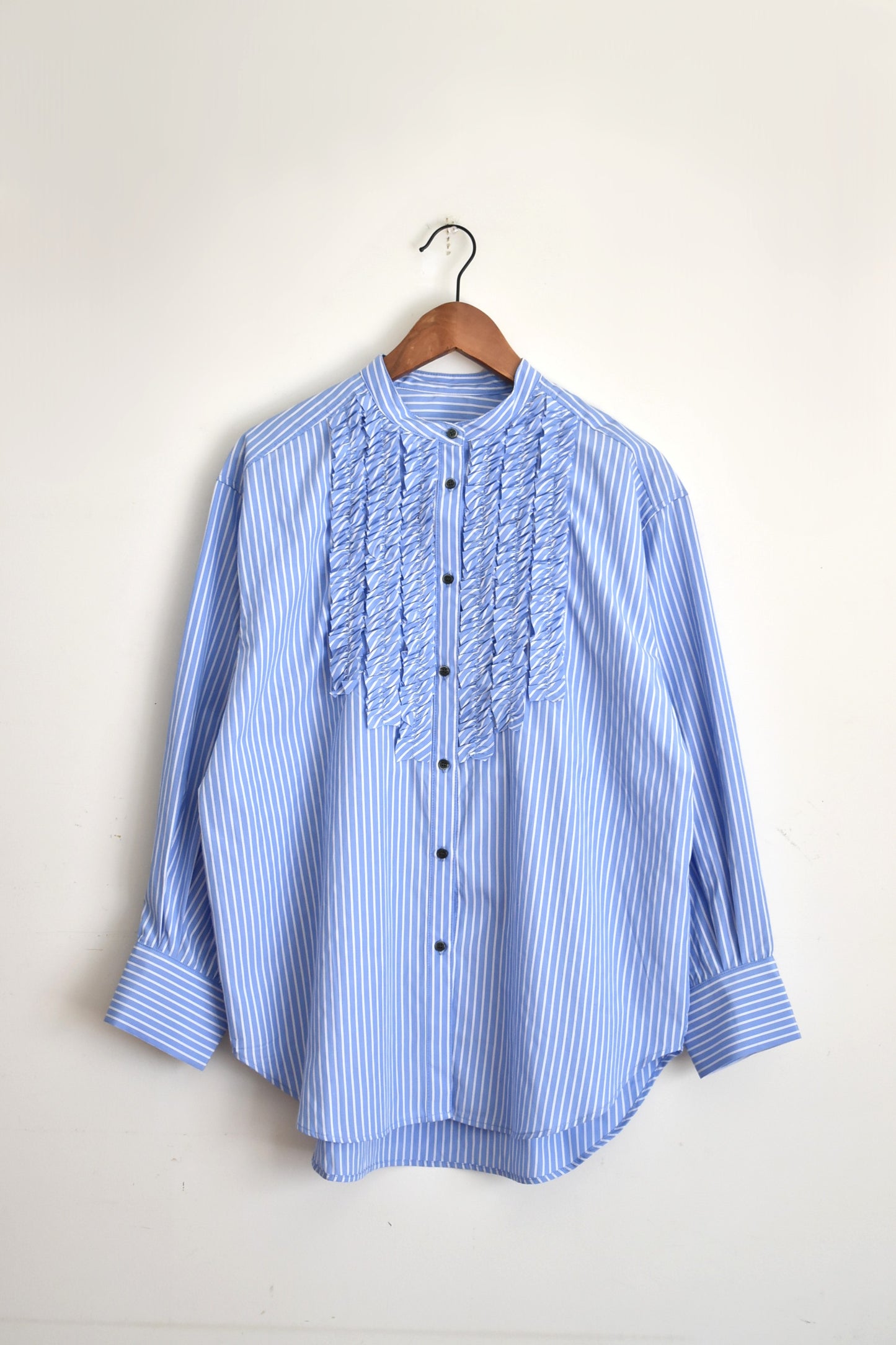 「hunch」frill  shirt -stripe-