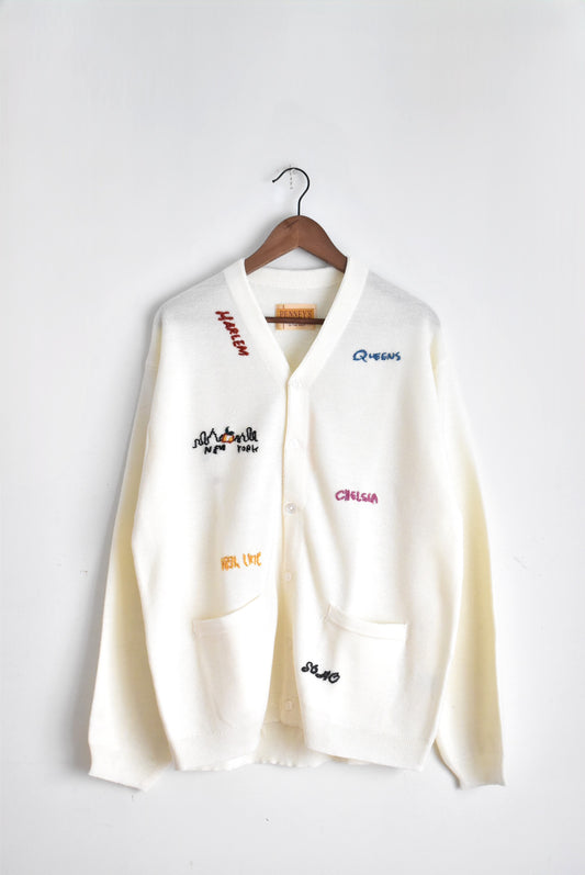 「PENNEY'S」hand embroidery cardigan -white-