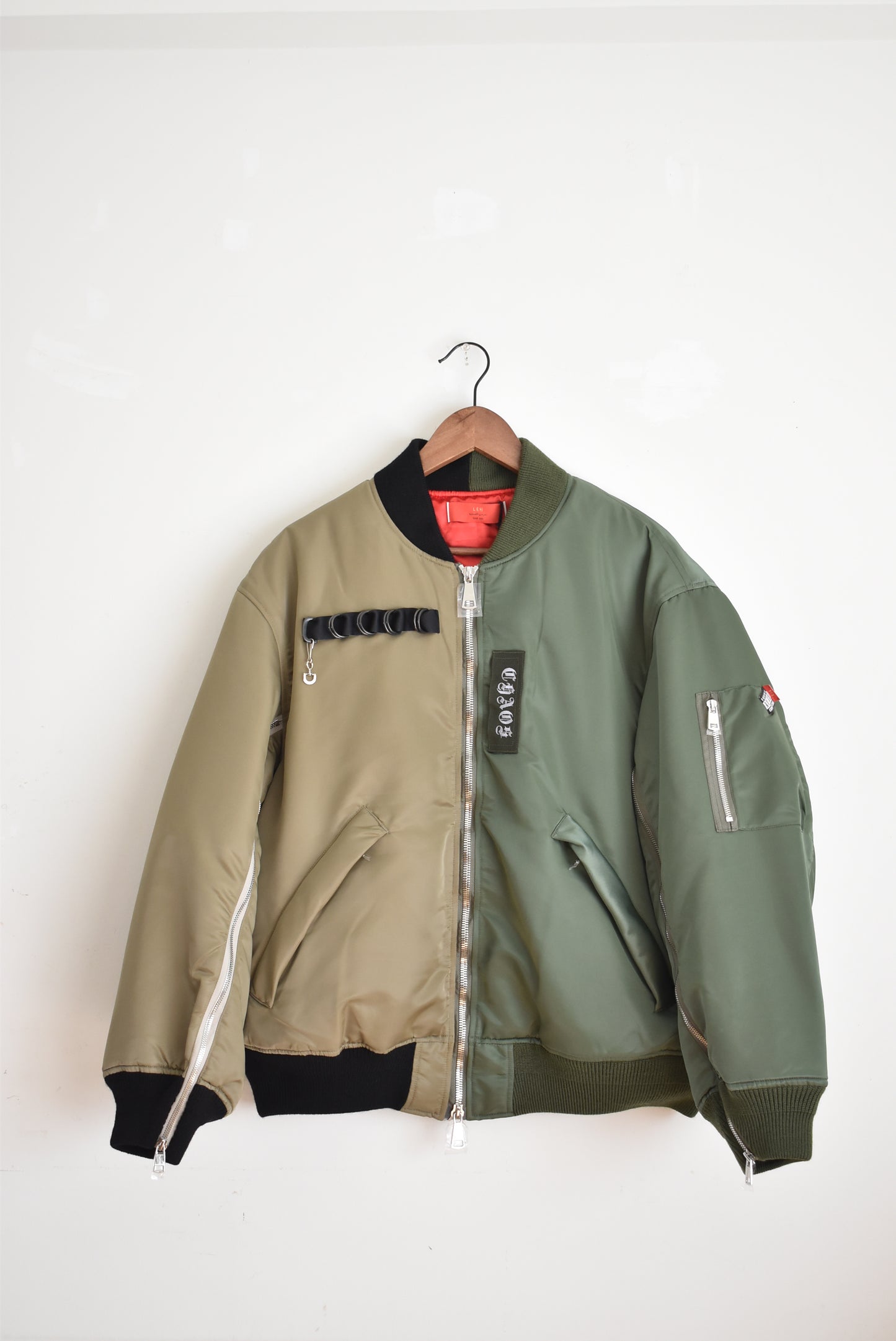 「leh」MA-1 jacket -khaki/gray-