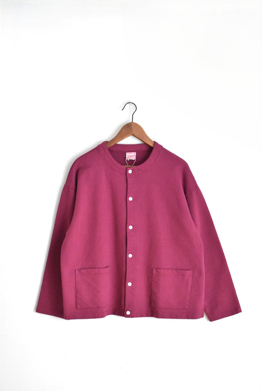 「walla walla sport」women's sweat roundneck cardigan -berry pink-