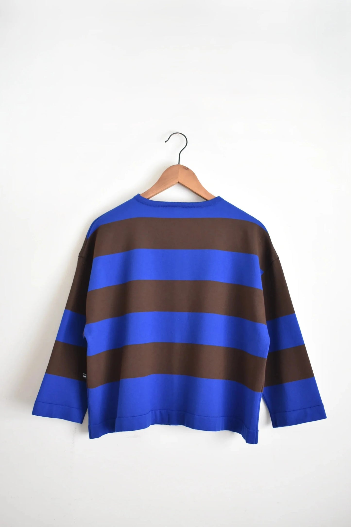 「maillot」wide border 2way cardigan -royal/brown-