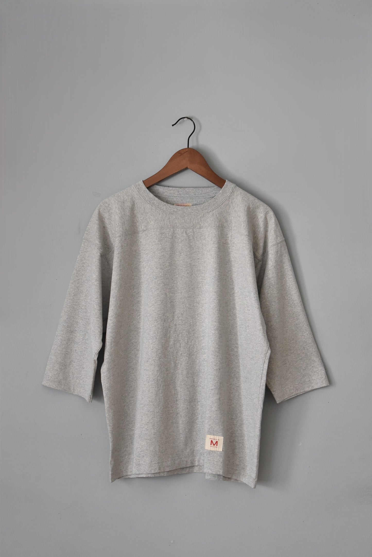「imprestore」football half sleeve Tee -heather gray-