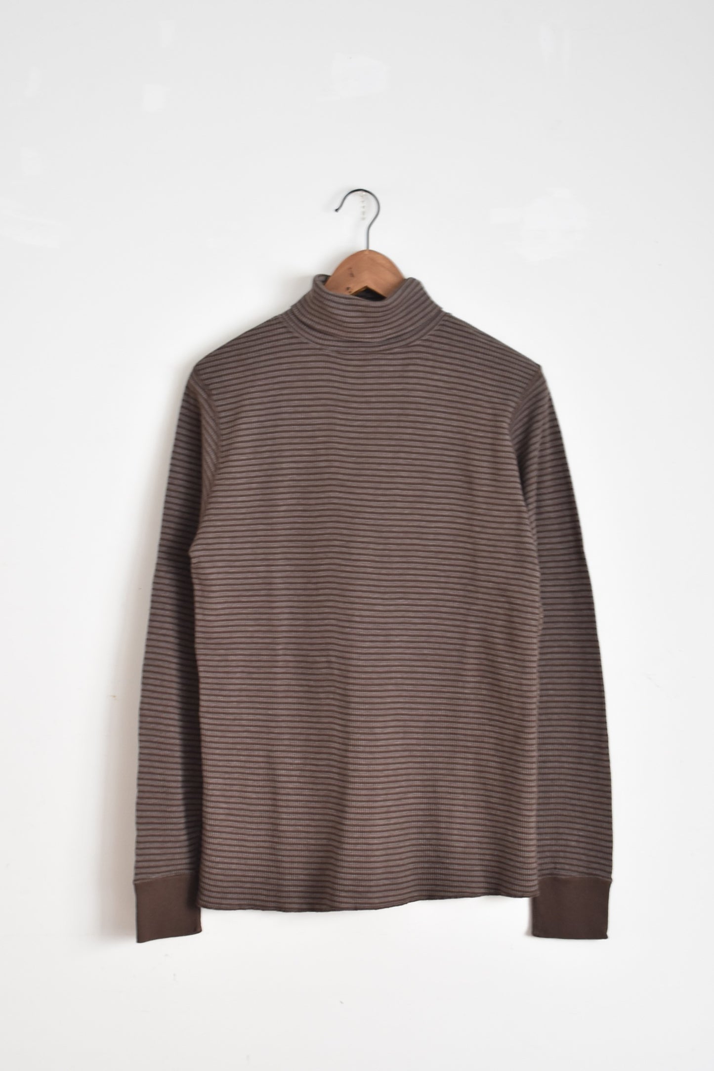 「walla walla sport」stripe thermal turtle -dark brown-