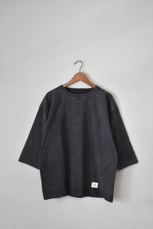 「imprestore」football half sleeve Tee -faded navy-