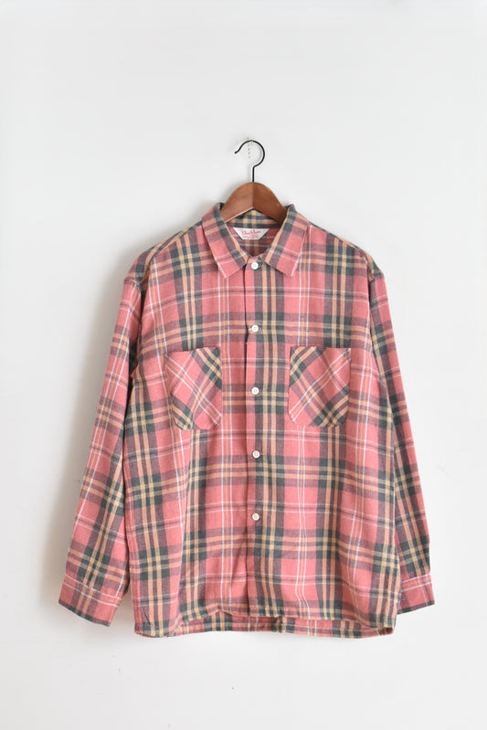 「Dan River」worn-out check flannnel shirts -pink-
