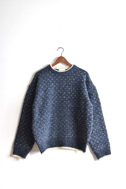 「soglia」sheltie Bird's eye sweater -navy-