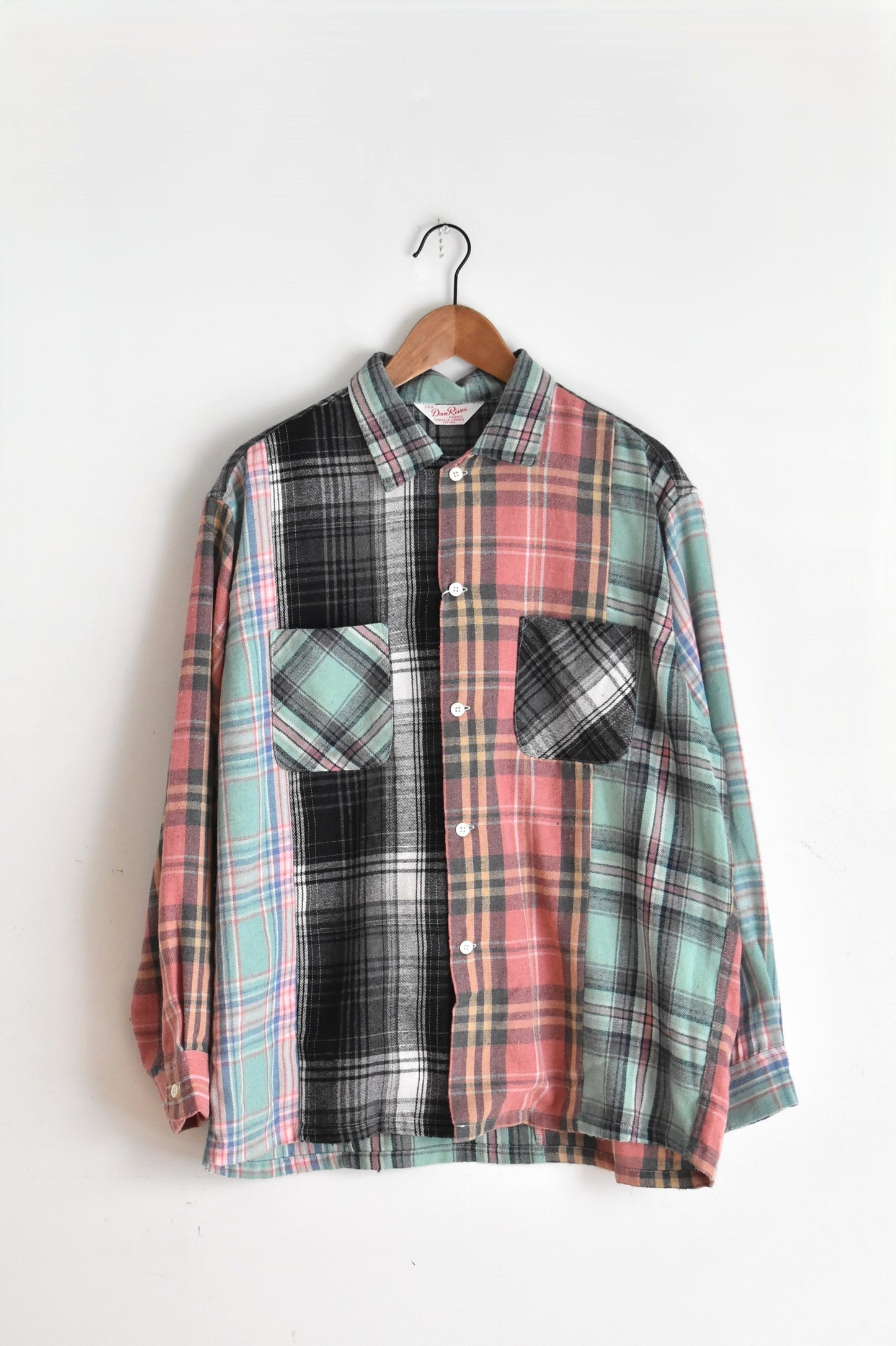 「Dan River」worn-out check flannnel shirts -crazy-