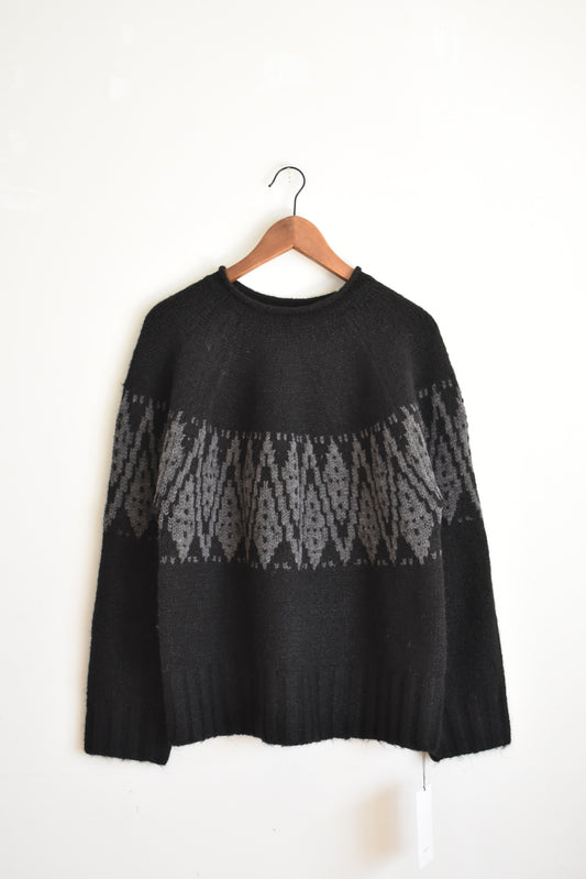 「hunch」nordic pattern knit -black-