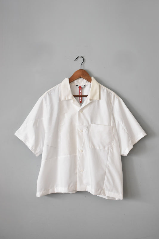 「SUNNY SIDE UP」remake patchwork open collar shirts -white mix/size2-