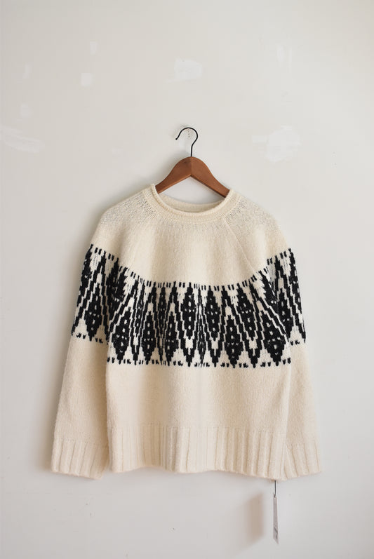 「hunch」nordic pattern knit -white-