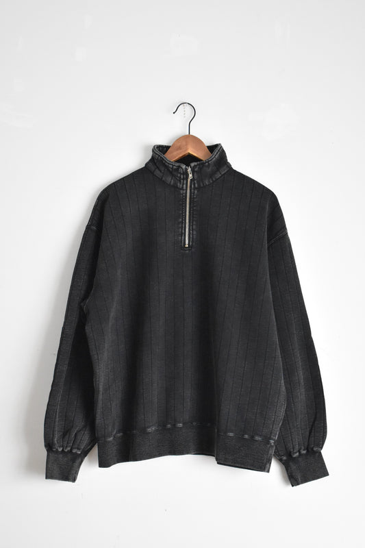 「imprestore」"tandino"needle pulling hurf zip sweat -balck-