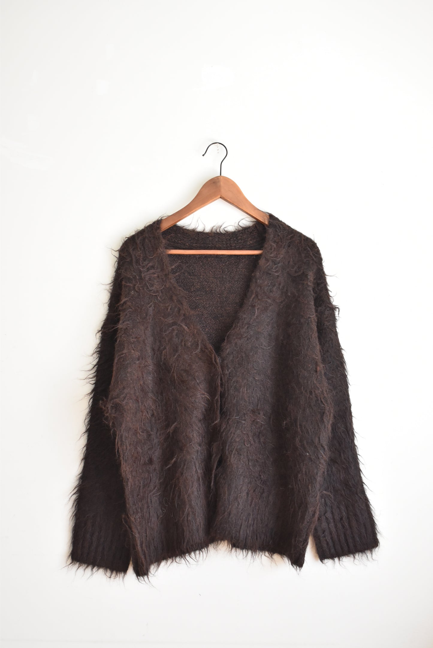 「hunch」shaggy knit cardigan -d.brown-