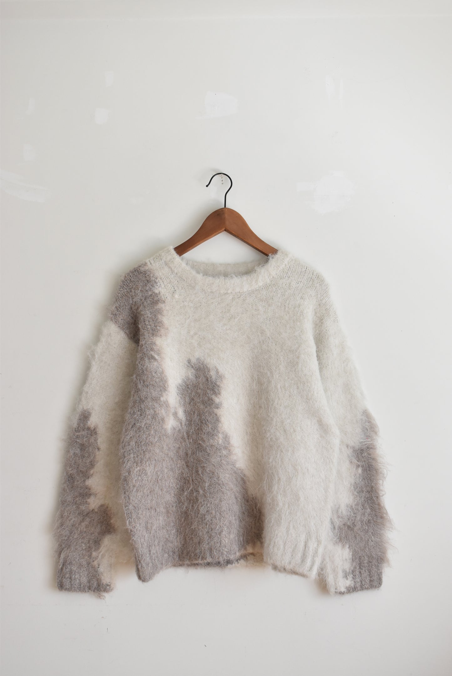 「hunch」blocking design knit -off white-