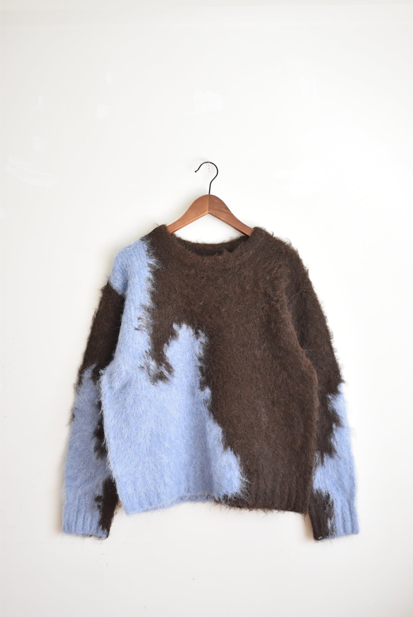 「hunch」blocking design knit -brown-