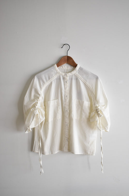「noia」gather shirt -white-