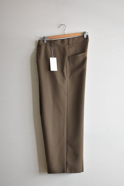 「soglia」wide cross twill pants -khaki-