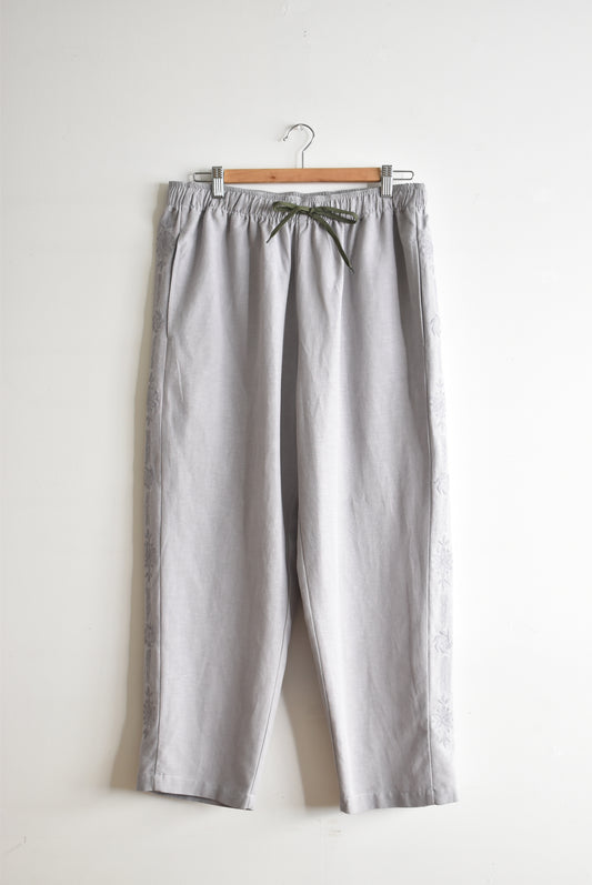 「GOHEMP」green hill pants -embroidery cool gray-