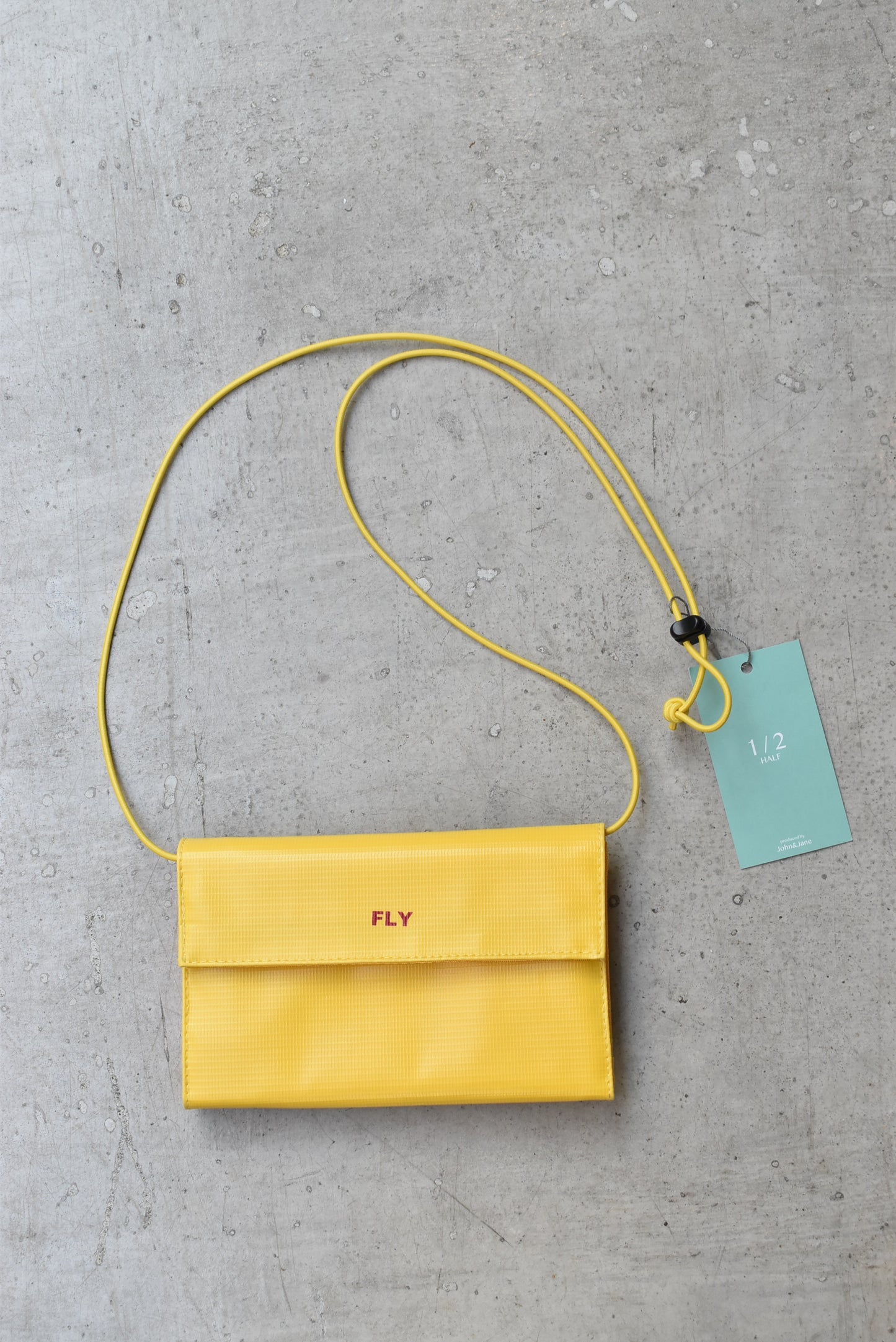 「1/2 HALF」 ”FLY" tarpolin long multi wallet -yellow-