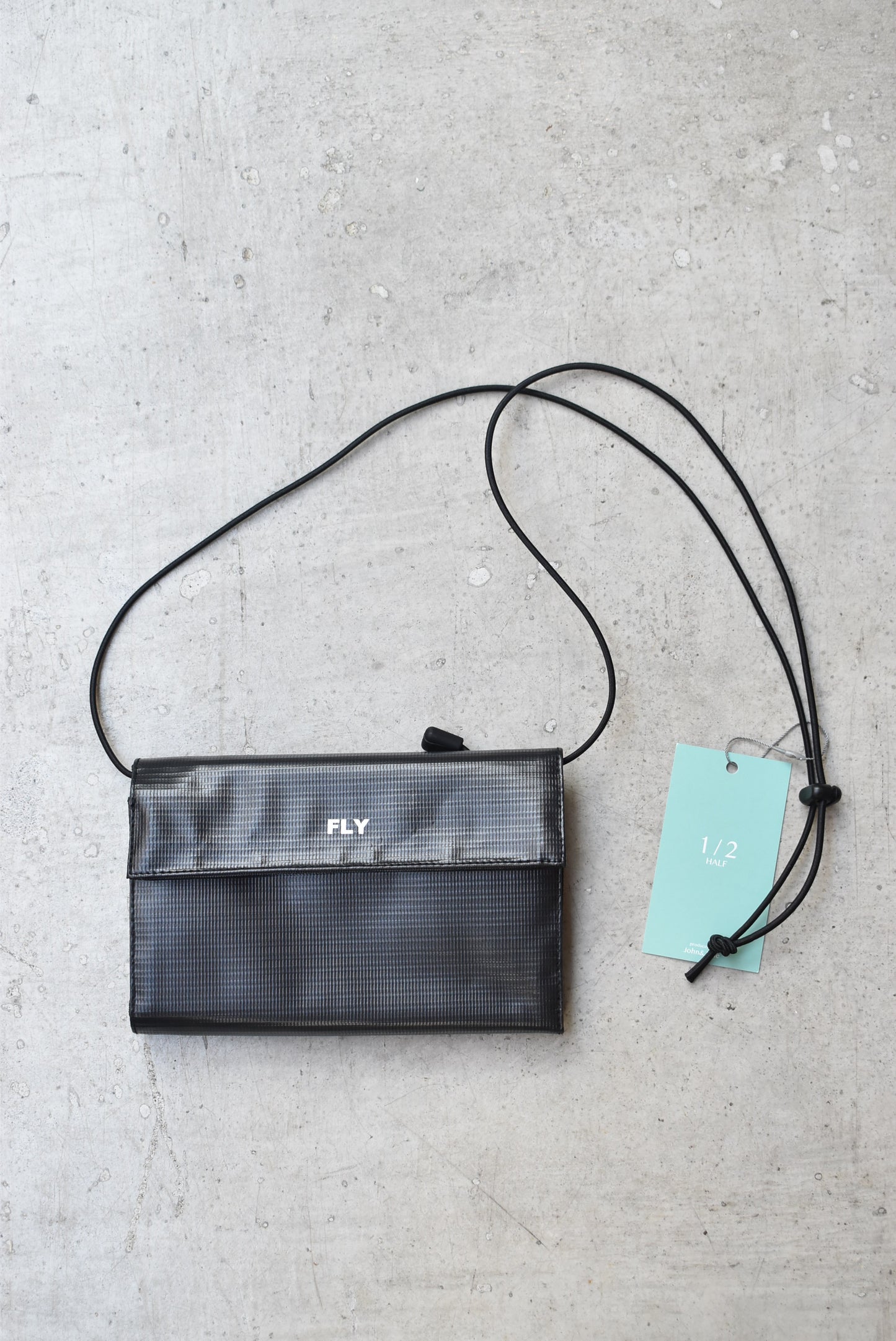 「1/2 HALF」 ”FLY" tarpolin long multi wallet -black-