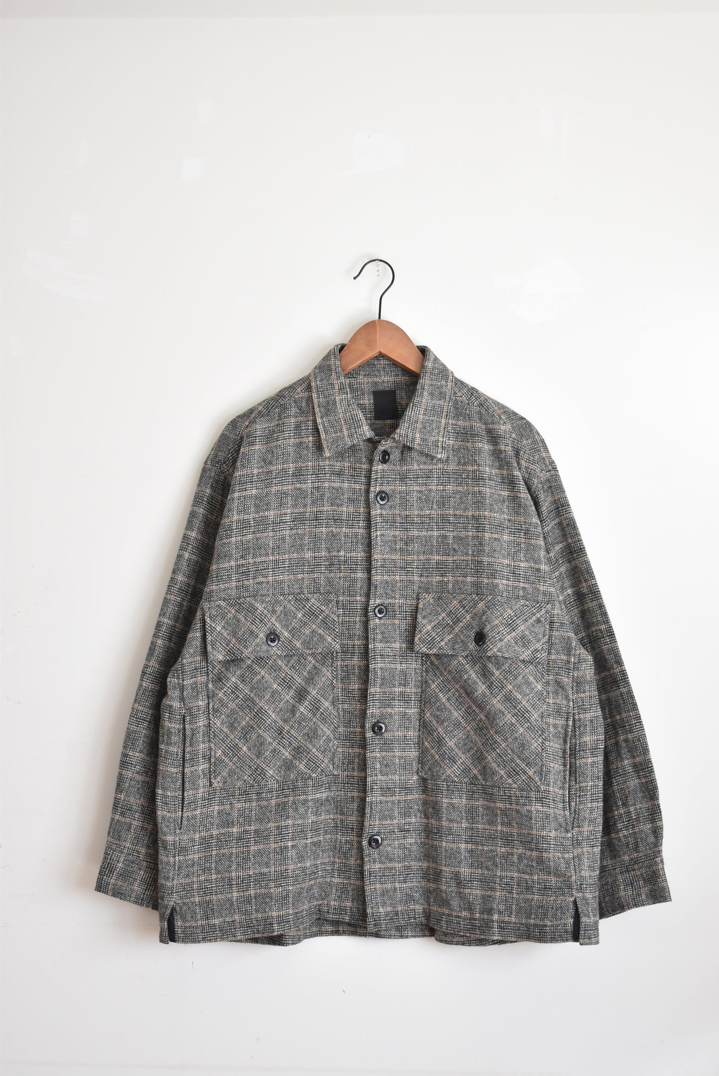 「maillot」tweed cotton check shirt -glenn check-