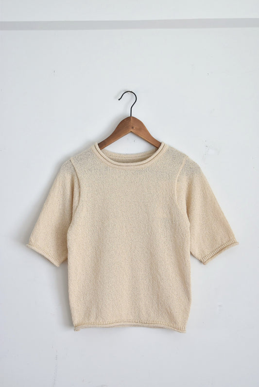 「noia」half sleeve summer knit -ivory-