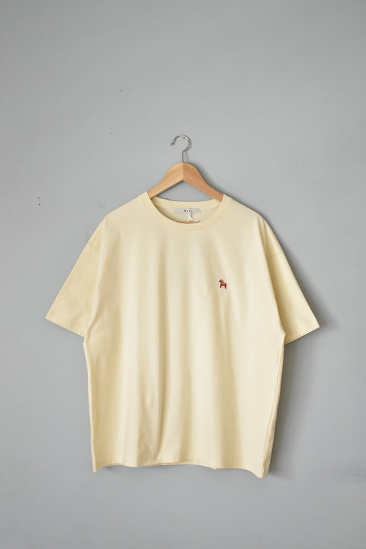 「amne」" Dalahäst " half sleeve tee -cream-