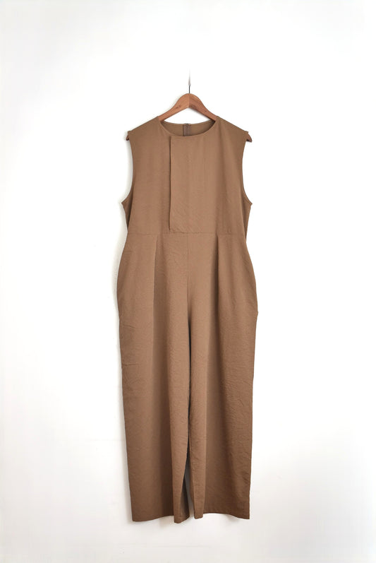 「hunch」seersucker all in one -brown-
