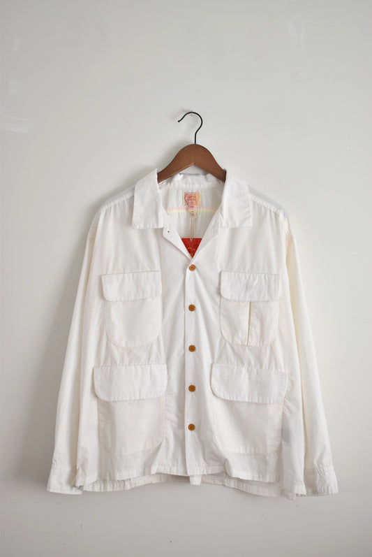 「IMPRESTORE」"portman"L/S open collar shirts -white-