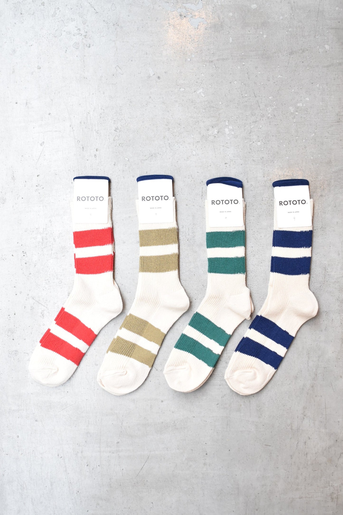 「ROTOTO」recycled cotton stripe socks