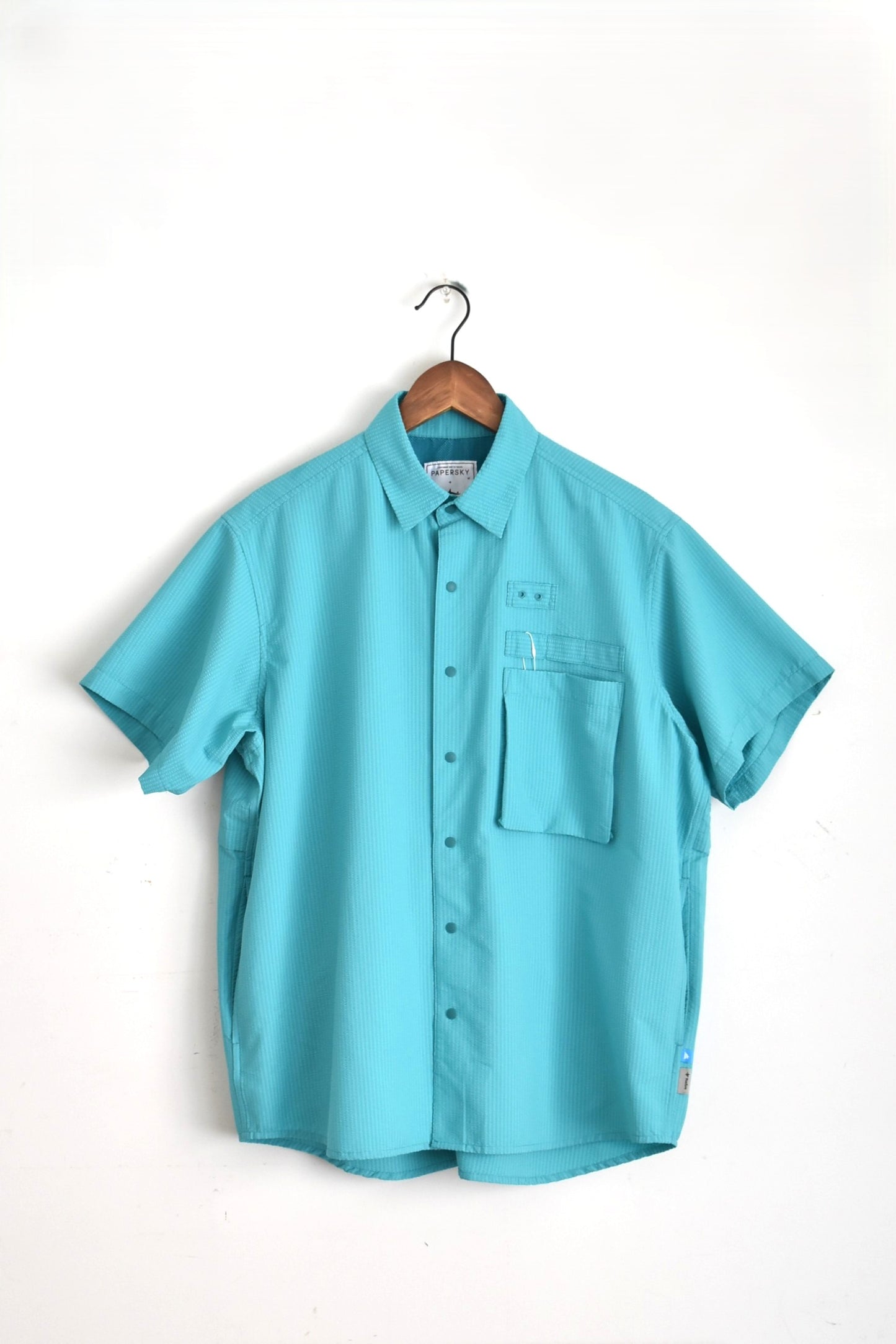 「PAPERSKY」HIKE&BIKE CAVE half shirts with Foxfire -turquoise-