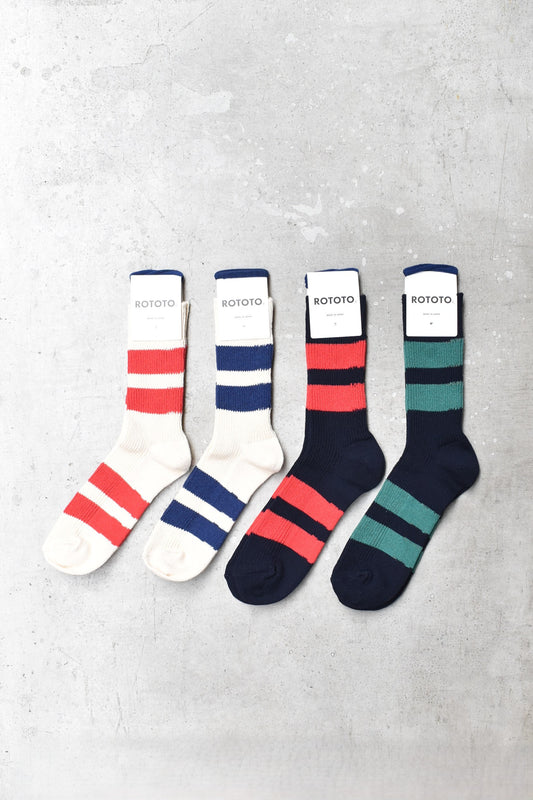 「ROTOTO」recycled cotton stripe socks