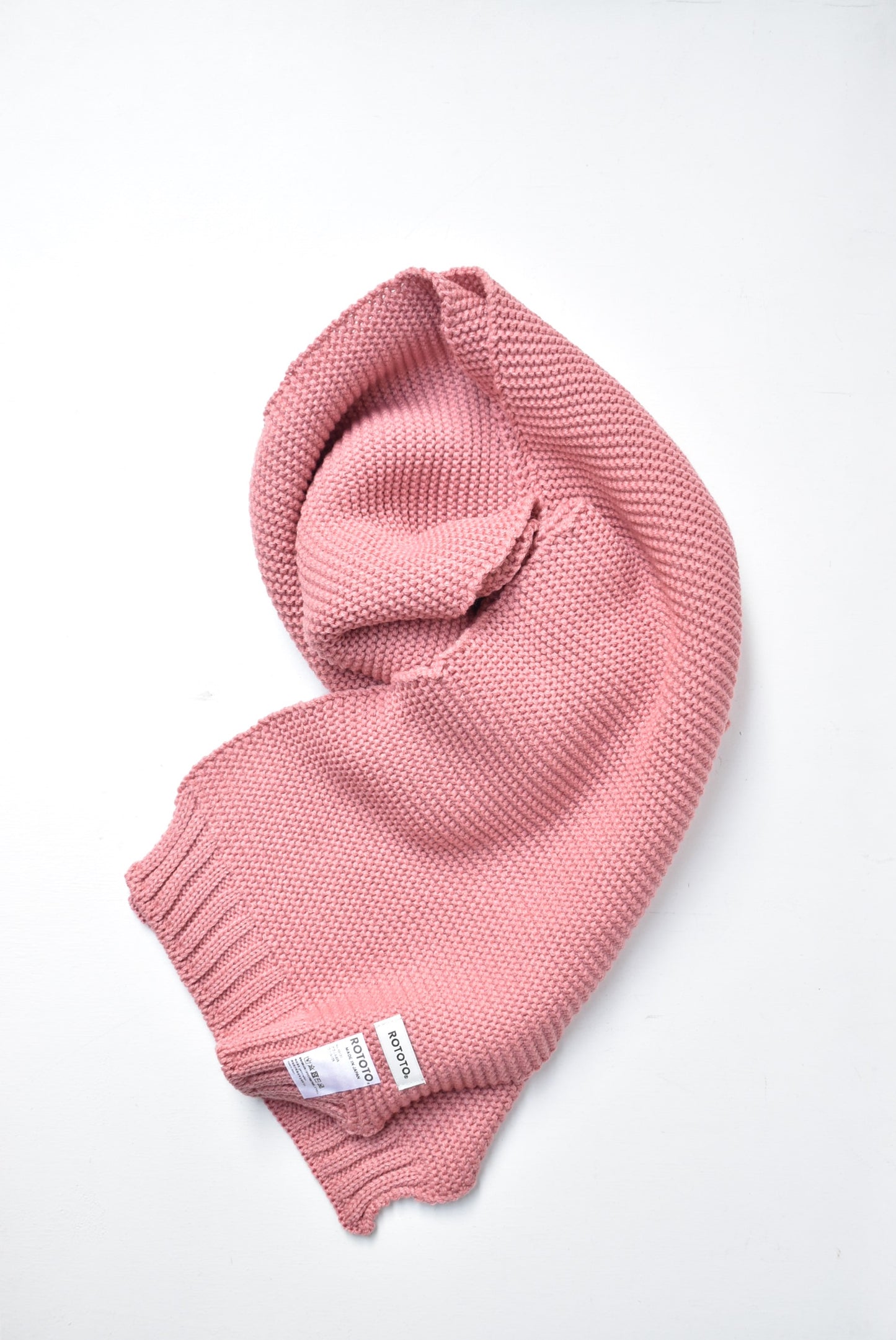 「ROTOTO」chunky garter muffler -l.pink-