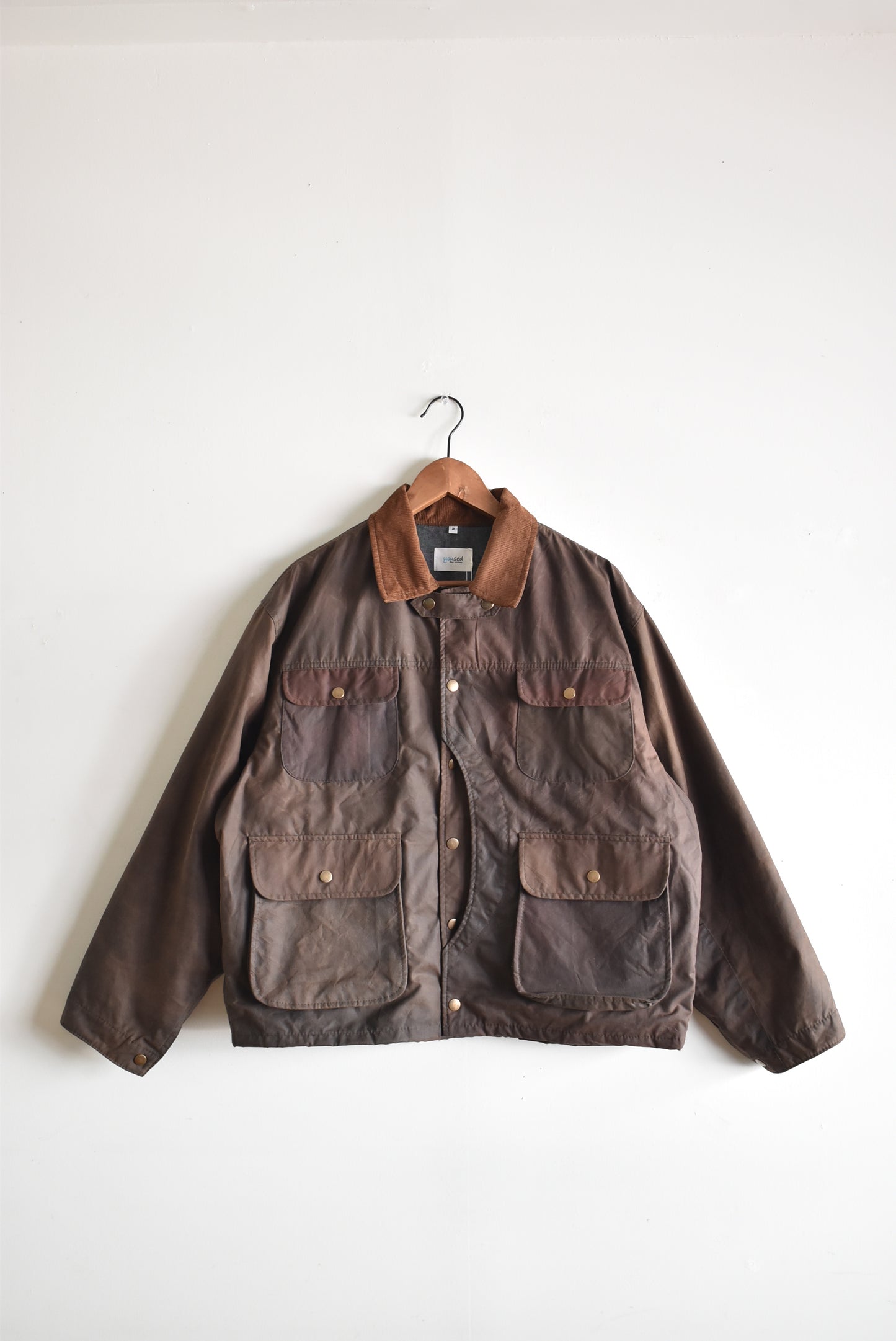 「Yoused」oiled classic warden jacket -brown mix-