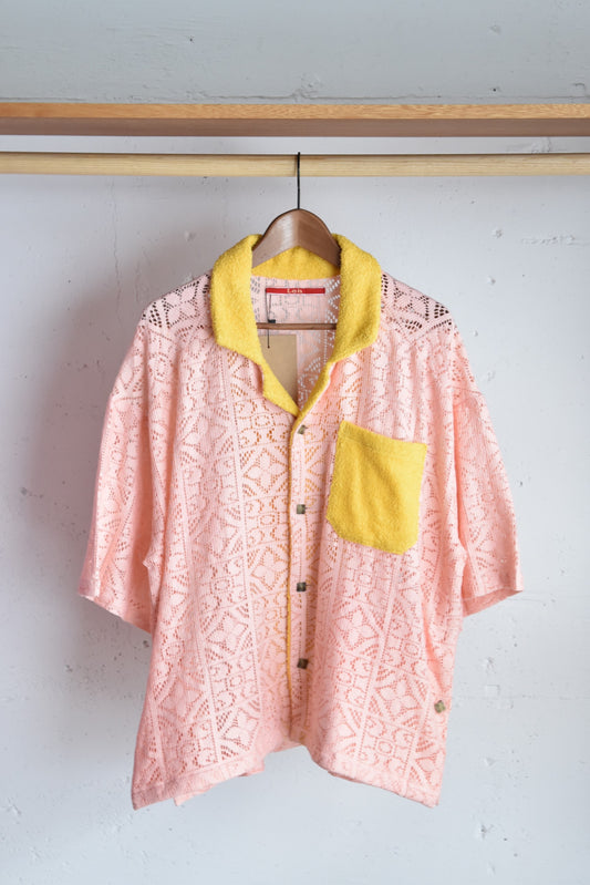 「leh」bowling lace s/s shirt -pink-