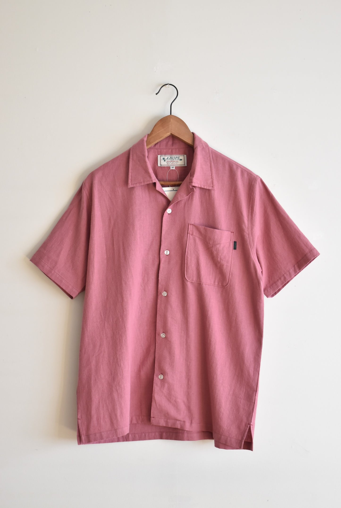 「A HOPE HEMP」open s/s shirt -d.red-