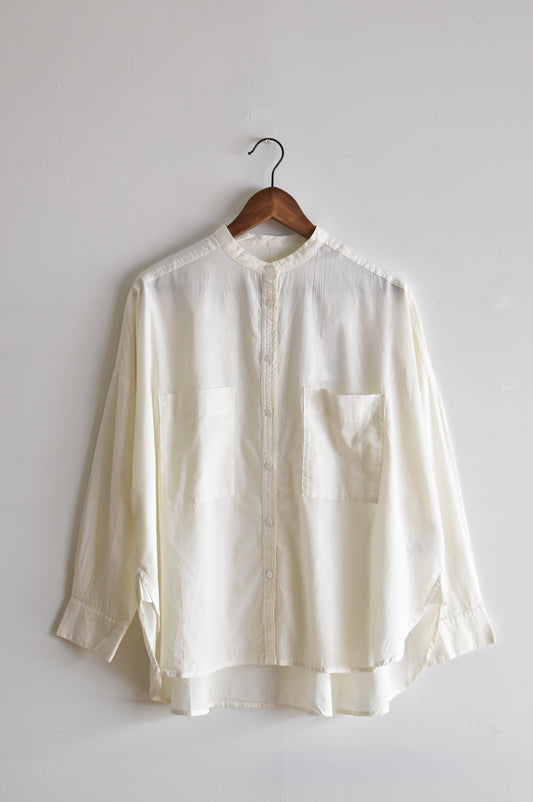 「noia」stand collar over shirt -off white- (women)