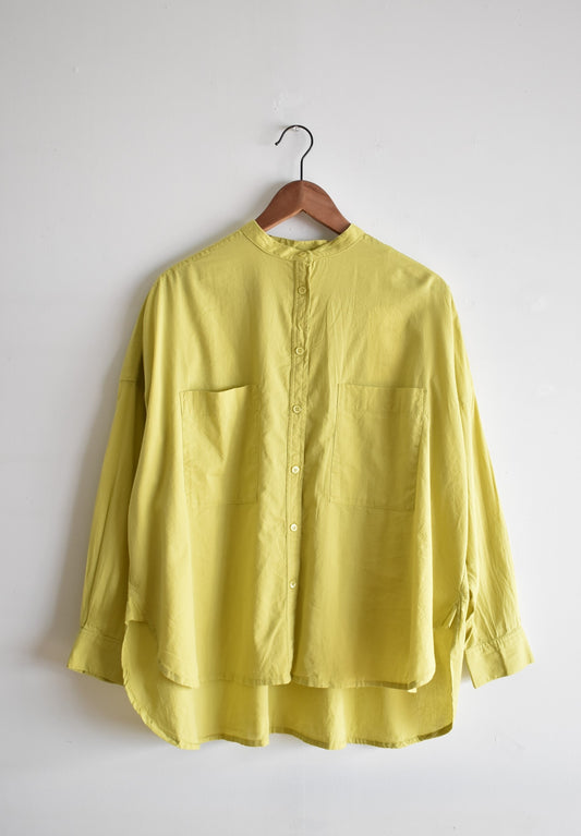 「noia」stand collar over shirt -yellow- (women)