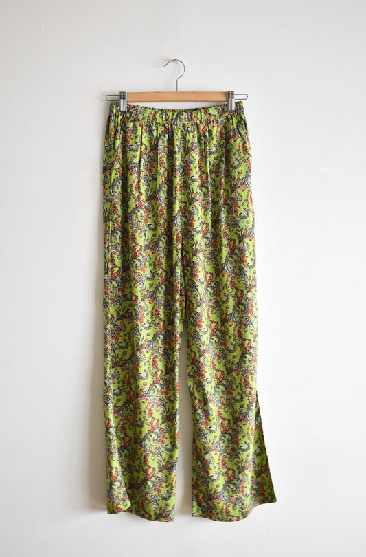 「noia」rayon print easy pants -paisley/green- (women)