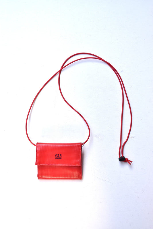 「1/2 HALF」"C-15"tarpolin conpact wallet -red-
