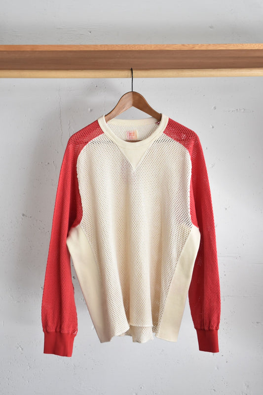 「imprestore」mesh freedom long Tee -natural/red