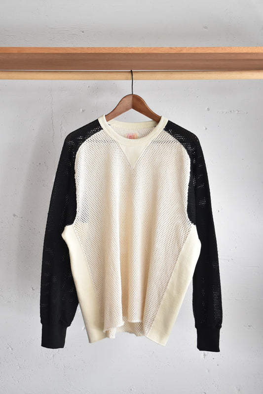 「imprestore」mesh freedom long Tee -natural/black-