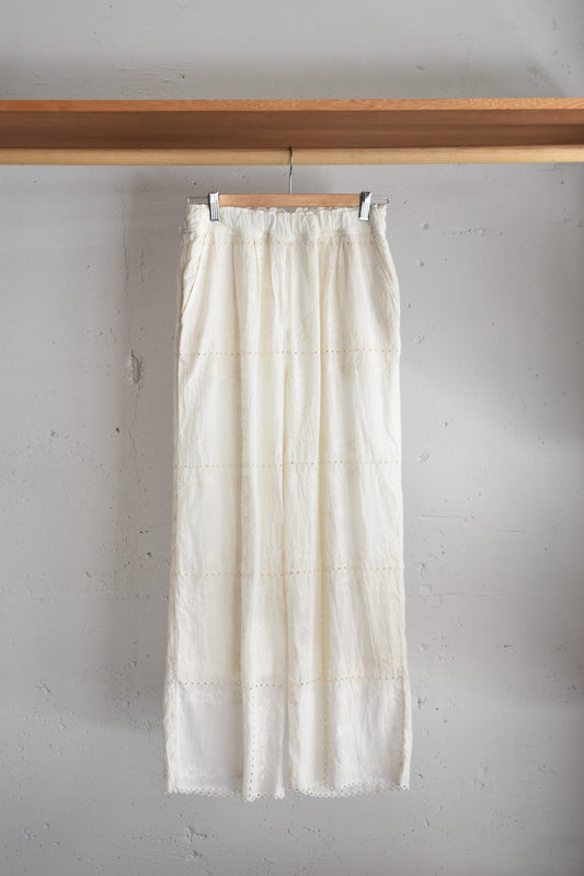 「hunch」 embroidered lace easy pants