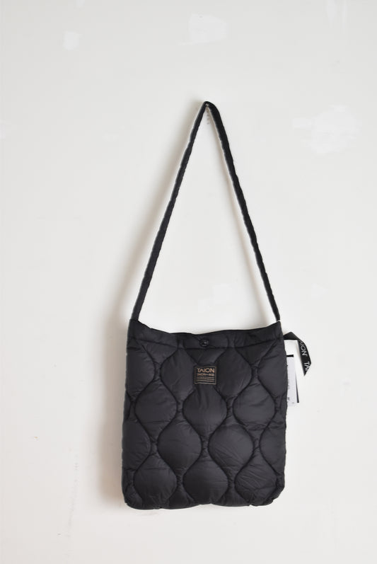 「TAION」military cross body down bag -black-